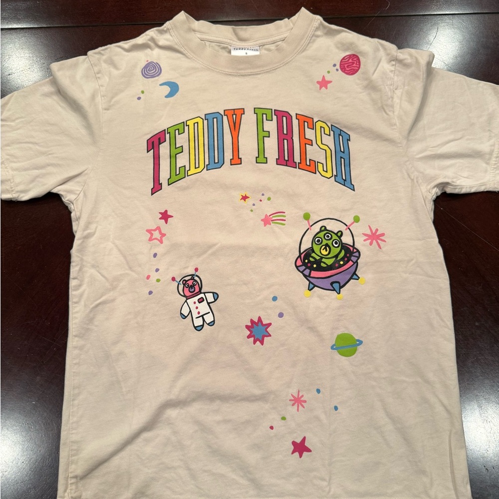 Teddy Fresh Tan Short Sleeve Tee with Artistic Graphics